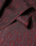 Maroon Patterned Silk Wrap Foulard Men 133cm x 22cm Scarf