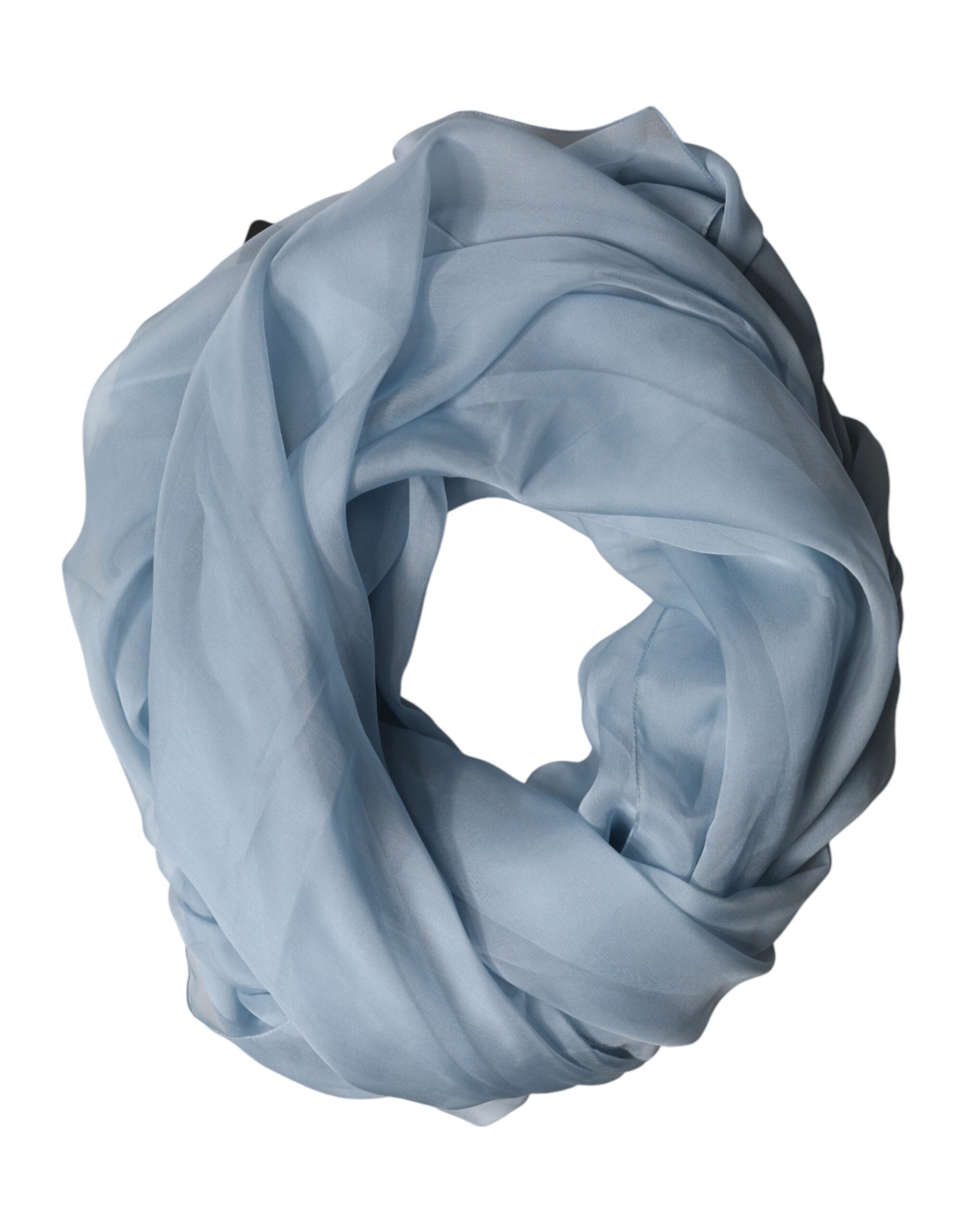 Light Blue Silk Stole Neck Wrap Shawl 200cm x 130cm Scarf