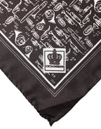 Brown Jazz Club Square Handkerchief Men 32cm x 31cm Scarf