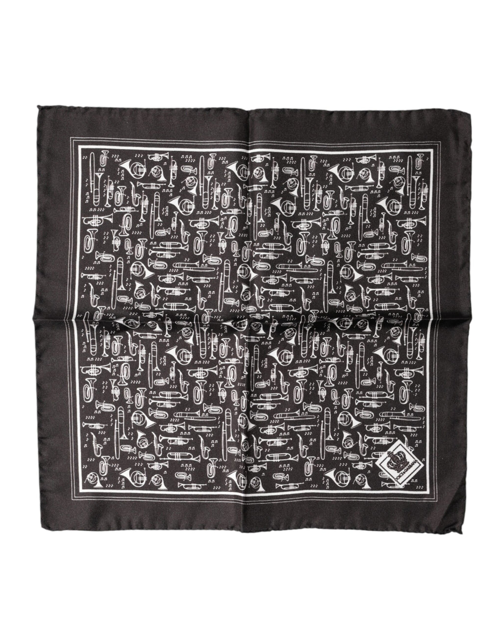Brown Jazz Club Square Handkerchief Men 32cm x 31cm Scarf