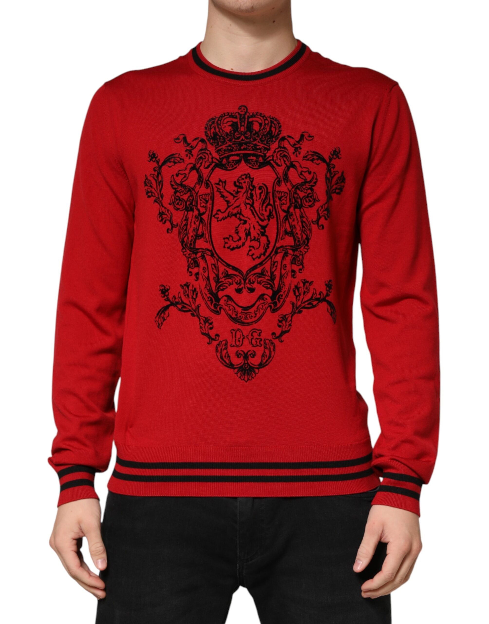 Red Lion Crown Logo Wool Crewneck Sweater