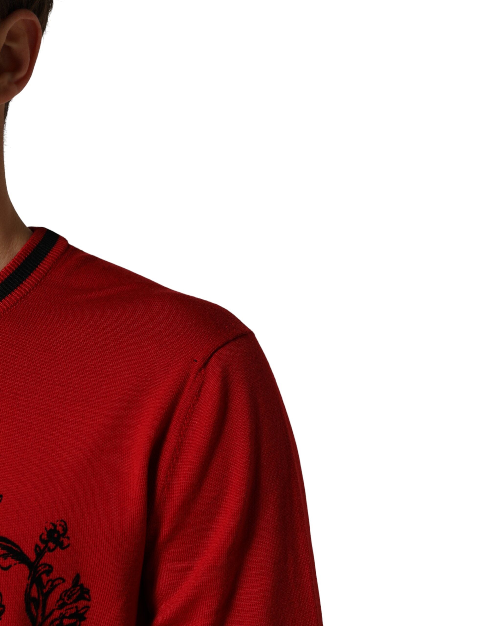 Red Lion Crown Logo Wool Crewneck Sweater