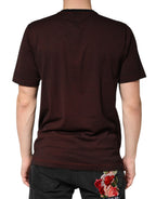 Maroon DG Crown Cotton Crew Neck Men T-shirt