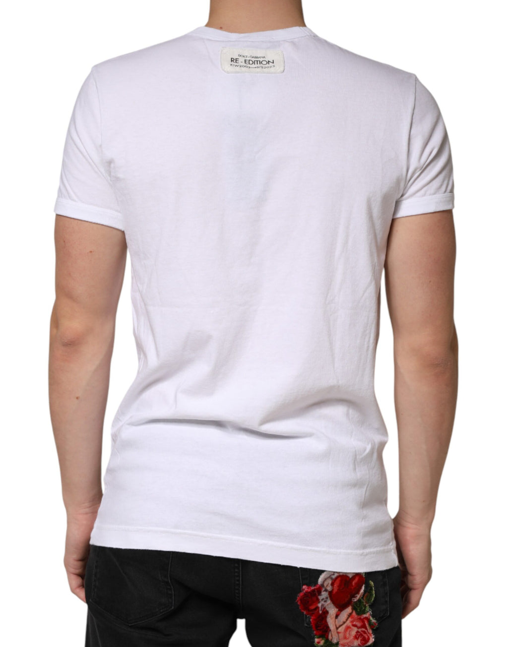 White Stripes Cotton Crew Neck Tee  T-shirt