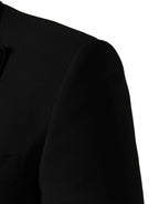 Black Wool Single Breasted 3 Piece Men Suit