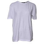 White Cotton Crew Neck Short Sleeves T-shirt