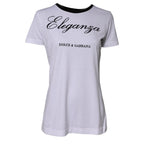 White Eleganza Cotton Crew Neck Tee T-shirt