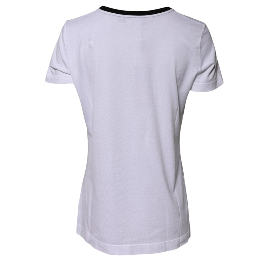 White Eleganza Cotton Crew Neck Tee T-shirt