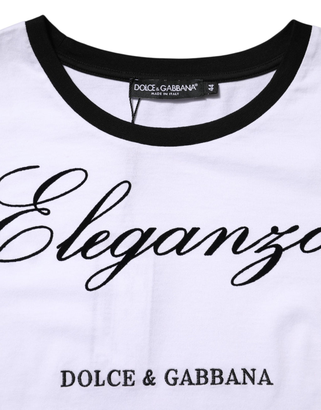 White Eleganza Cotton Crew Neck Tee T-shirt