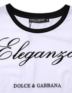 White Eleganza Cotton Crew Neck Tee T-shirt