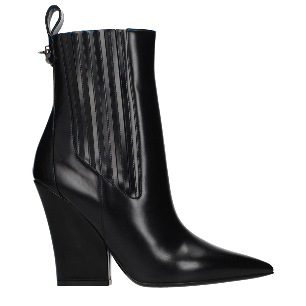 Black Leather Ankle Boots