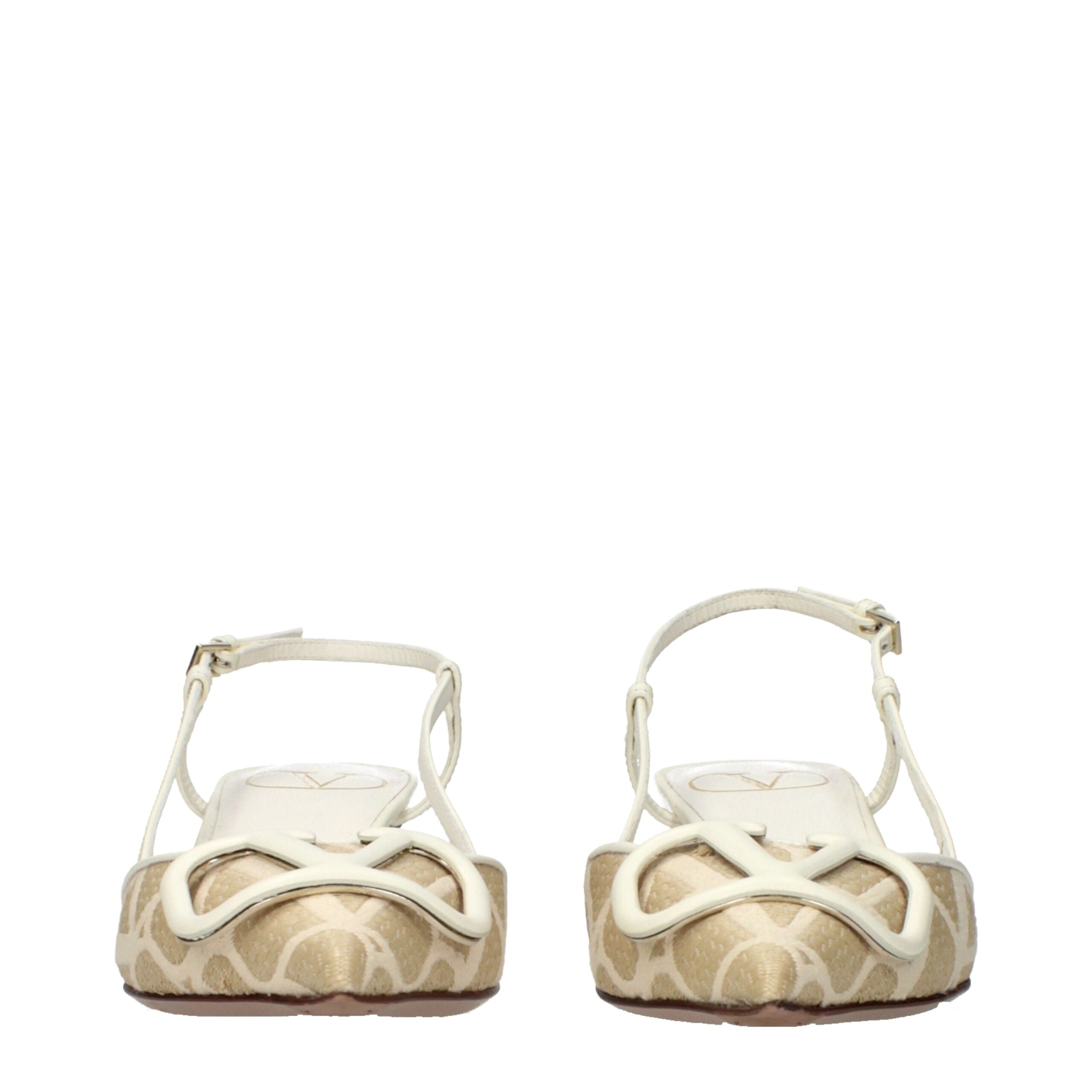 Beige Raffia Strap-On Sandals