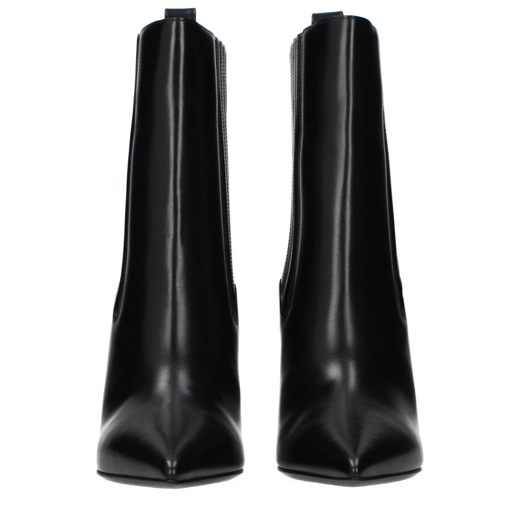 Black Leather Ankle Boots