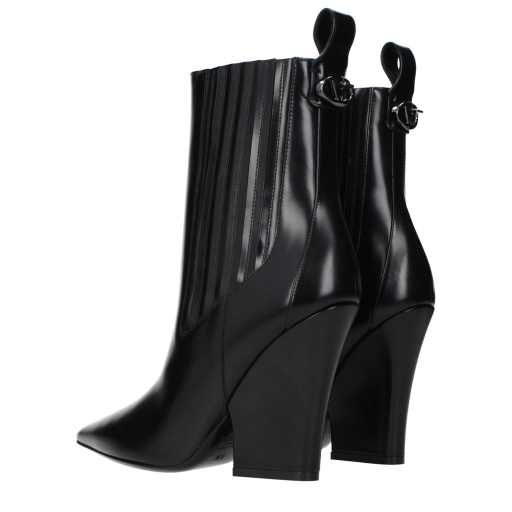 Black Leather Ankle Boots