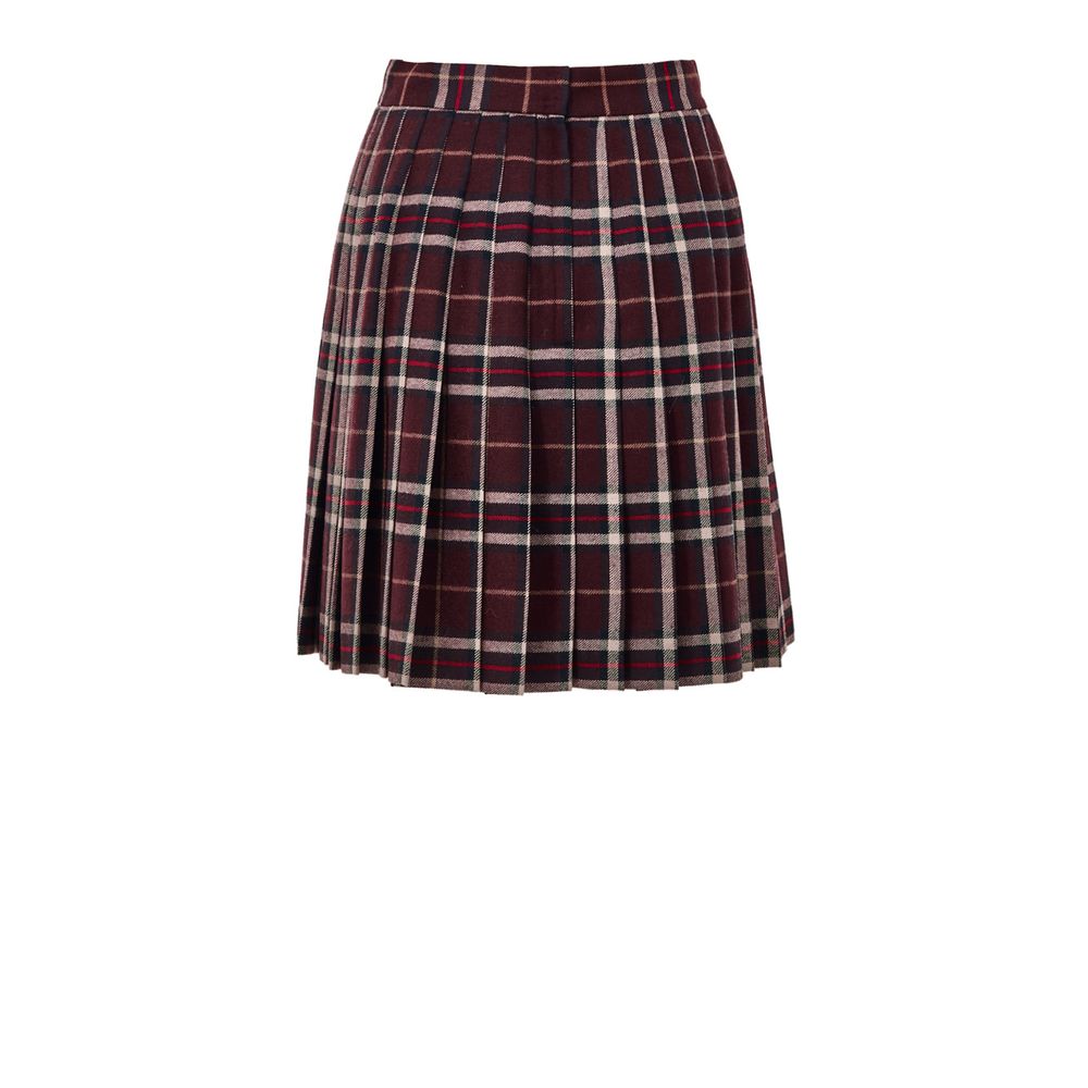 Bordeaux Wool Mini Skirt