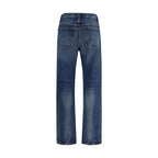 Blue Cotton High-Waisted Jean