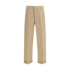 Beige Cotton Chino Pants