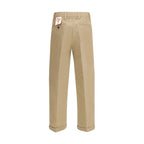 Beige Cotton Chino Pants