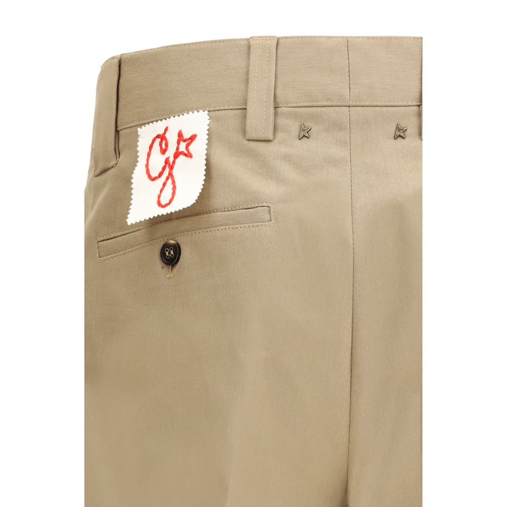 Beige Cotton Chino Pants