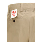 Beige Cotton Chino Pants