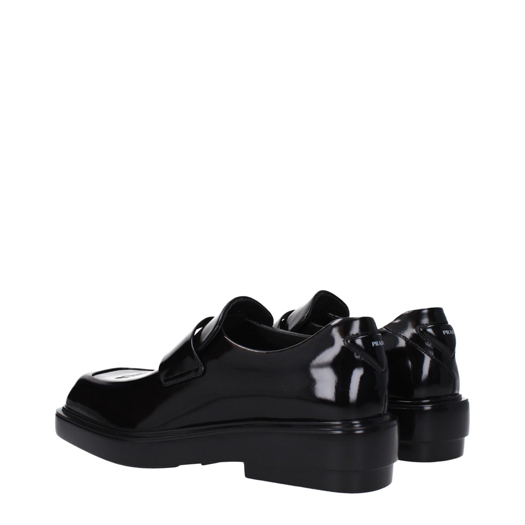 Black Leather Slip-On Loafers
