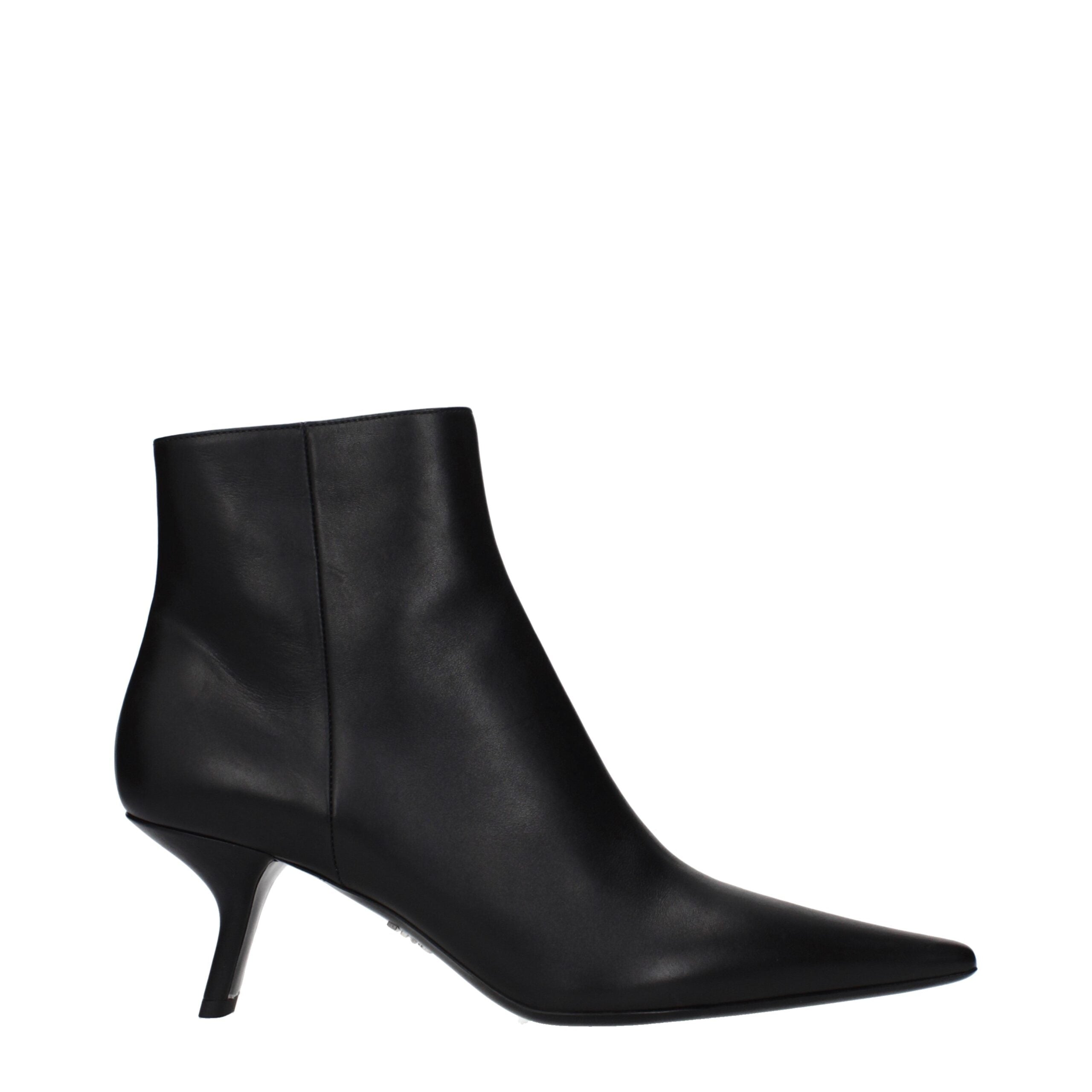 Black Leather Ankle Boots