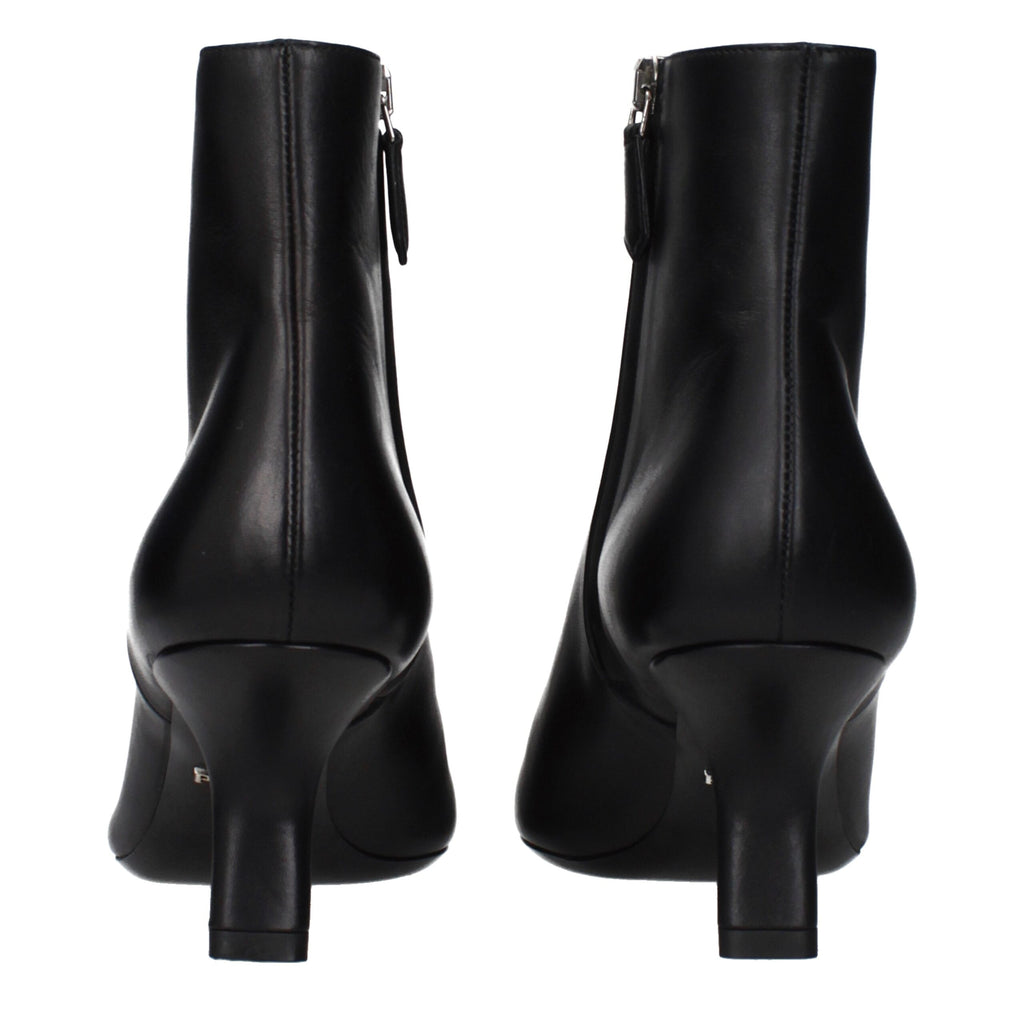 Black Leather Ankle Boots