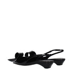 Black Leather Flat Sandals