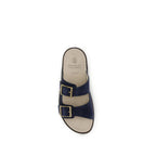 Blue Calf Leather Bos Taurus Flat Sandals