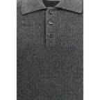 Gray Cotton Polo Shirt