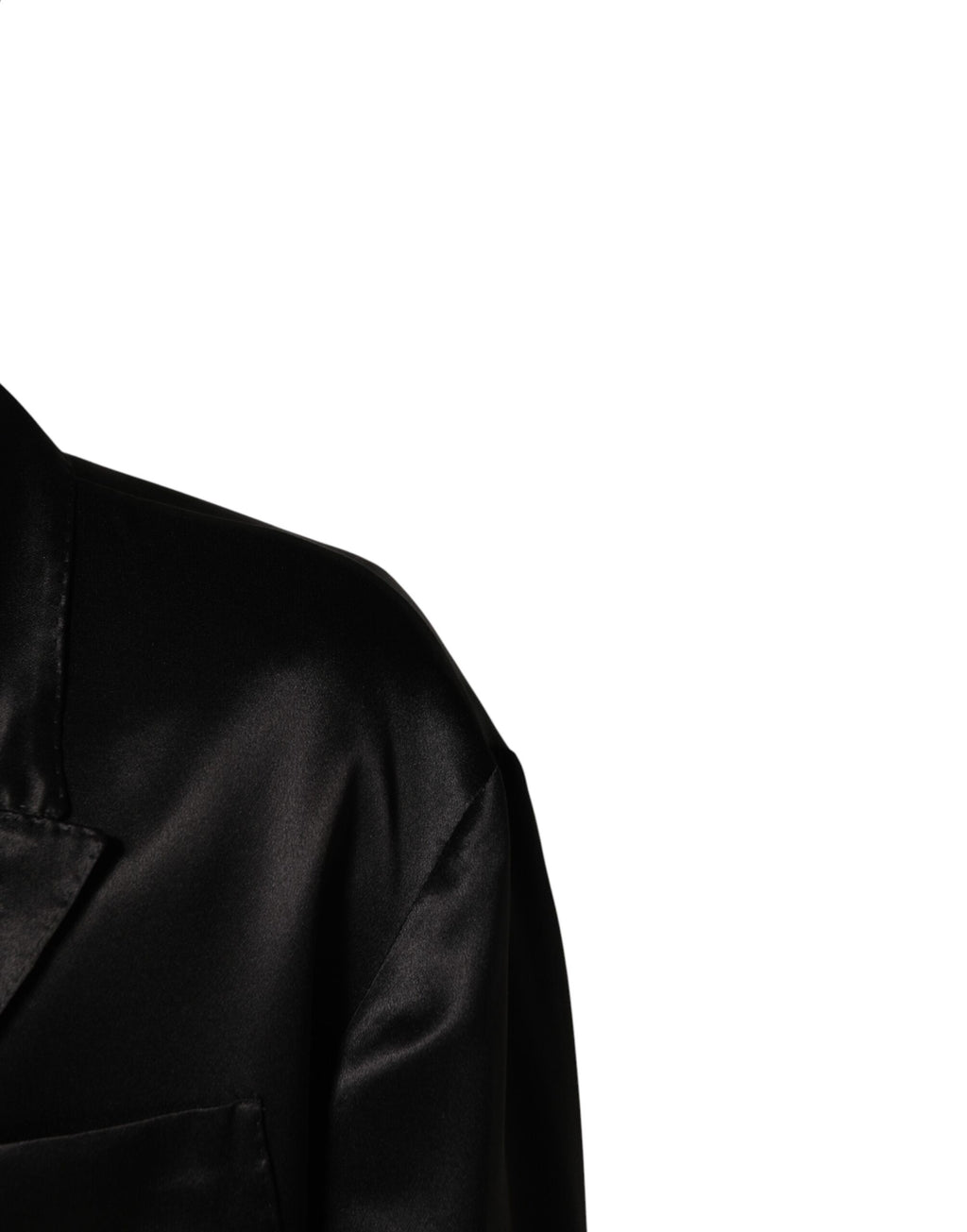 Black Silk Double Breasted 2 Button Blazer