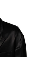 Black Silk Double Breasted 2 Button Blazer