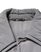 Gray Acetate Padded Collared Coat Jacket
