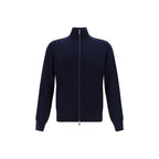Blue Fleece Wool Cardigan
