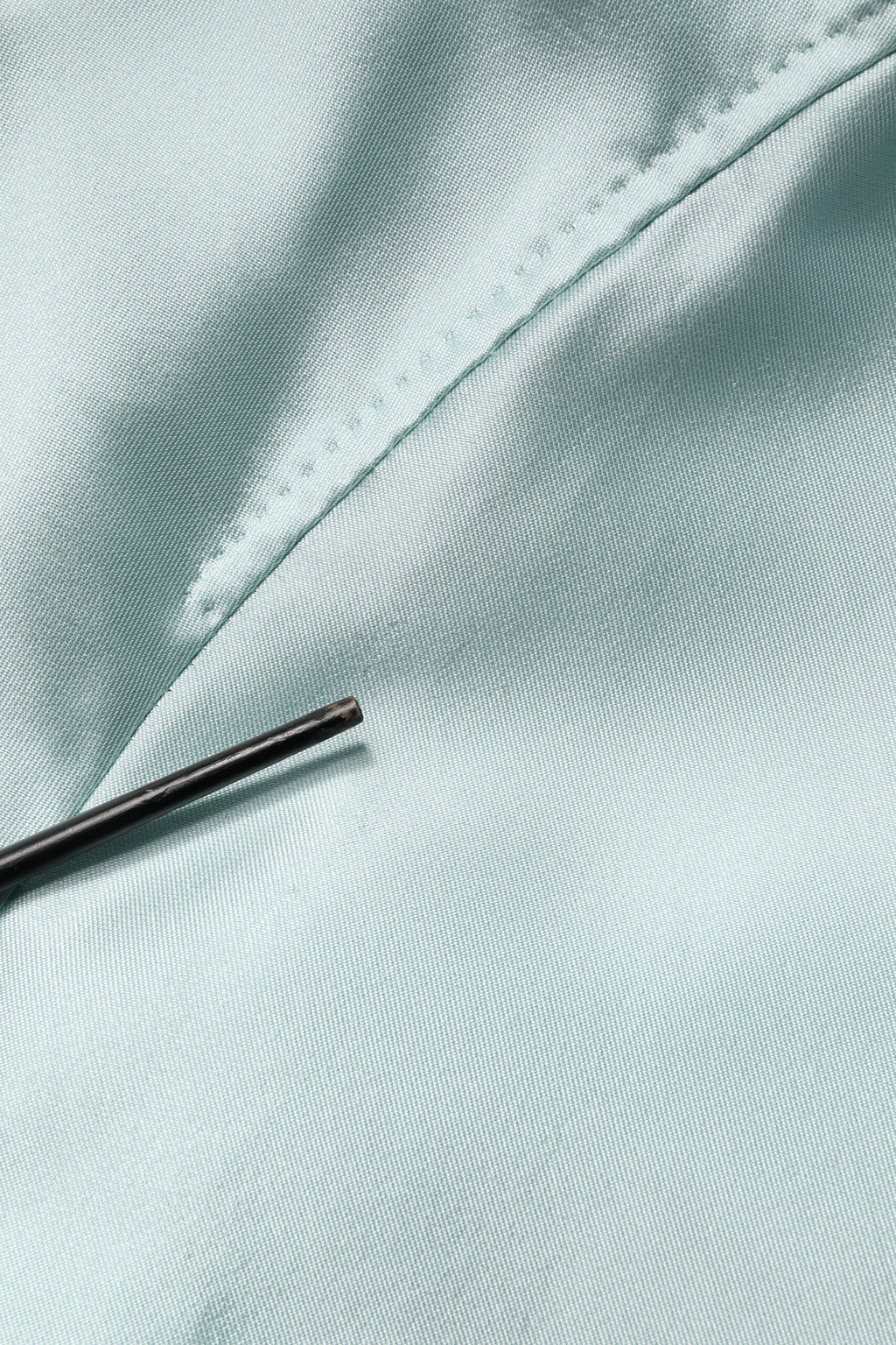 Teal Satin Collared Long Trench Coat Jacket