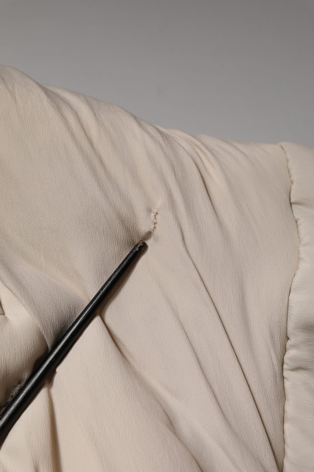 Beige Padded Collared Long Trench Coat Jacket