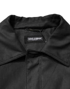 Black Pockets Collared Trench Coat Jacket