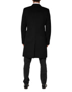 Black Wool Double Breasted TrenchCoat Jacket