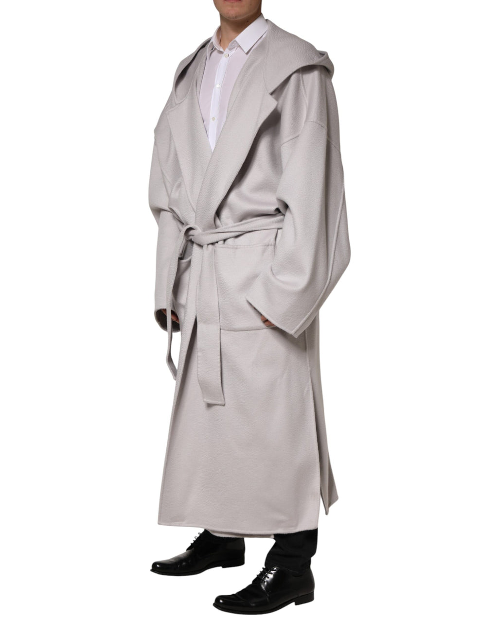 Off White Belted Long Trench Coat Men Jacket