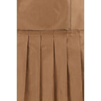 Brown Silk Mini Skirt